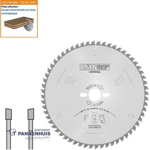 CMT Afkortcirkelzaag HW 305x30x2,8 Z54 Massieve houtsoorten