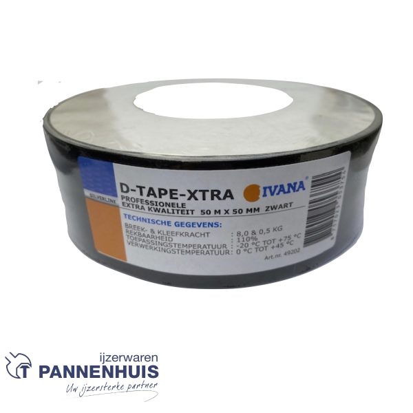 Ivana D-tape extra 50mm x 50m zwart