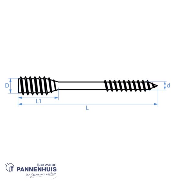 QZ Afstandschroeven 6x 60/20 TX-25 verzinkt (50st) - Afbeelding 2