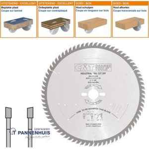 CMT Afkortcirkelzaag HW 305x30x3,2 Z72 Massieve houtsoorten