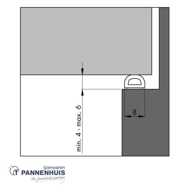 Ellenflex D wit 7,5m grote kier (zelfklevende tochtstrip) - Afbeelding 3