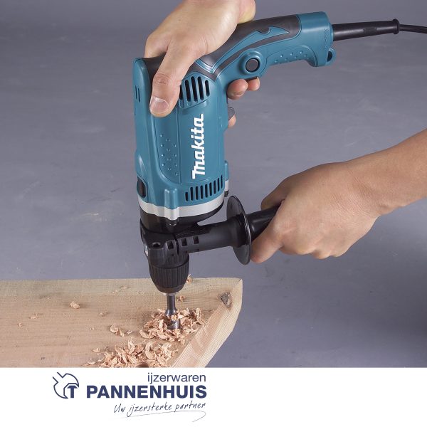 Makita HP1631KSP Klopboormachine 710 Watt 13mm in koffer + borenset - Afbeelding 3