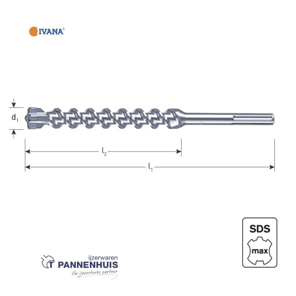 IVANA SDS-MAX boor CROSS 22,0x400/520