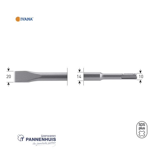 IVANA SDS-plus Plattebeitel  20x250mm