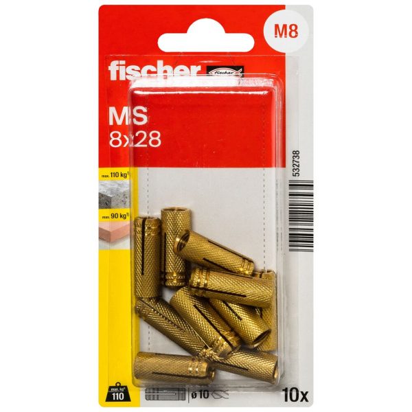 fischer Messingplug MS  8 x 28 (blister) - Afbeelding 2