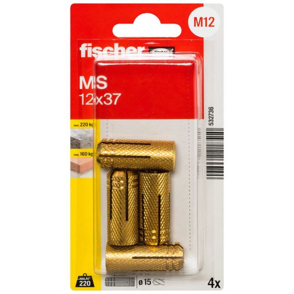 fischer Messingplug MS 12 x 37 (blister) - Afbeelding 2