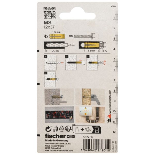 fischer Messingplug MS 12 x 37 (blister) - Afbeelding 4