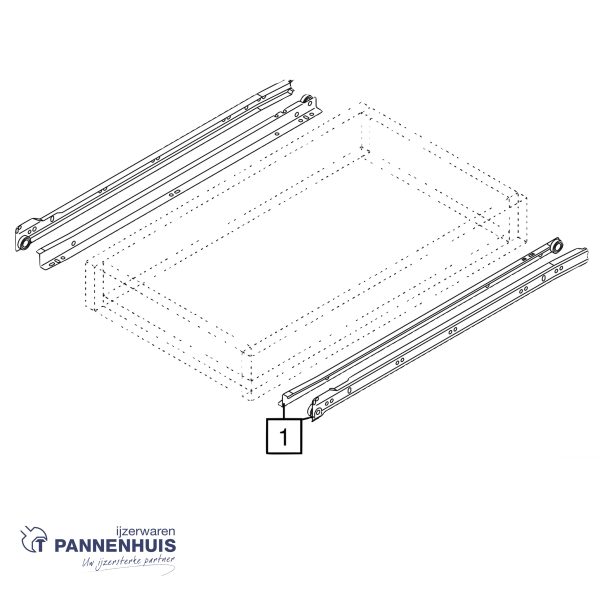 Ladegeleider 550 mm wit gelakt - Afbeelding 2