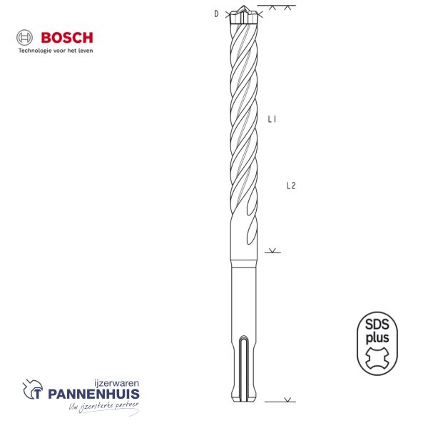 Bosch Hamerboor SDS-Plus-7X,  6 x  50 x 115 mm - Afbeelding 2