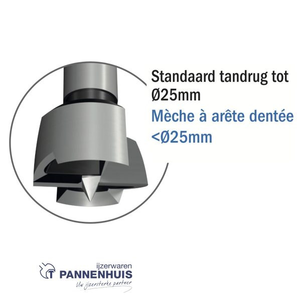 CMT Forstnerboren D=15mm LT=90mm S=8 Z2+V2 RH SP - Afbeelding 3