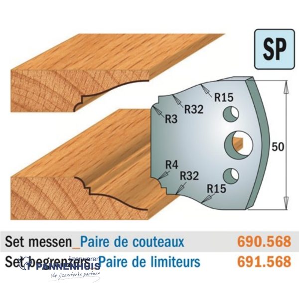 CMT Profielmessen I=50x4mm 2 stuks nr.568