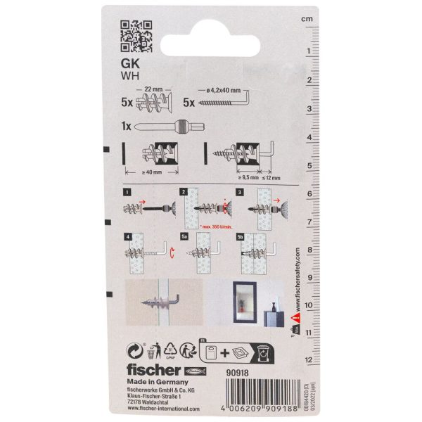 fischer Gipsplaatplug GK met winkelhaak (blister) - Afbeelding 4