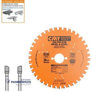 CMT Cirkelzaag HW 190x30x2 Z40 Ferro- en non-ferro metalen, sandwich panelen
