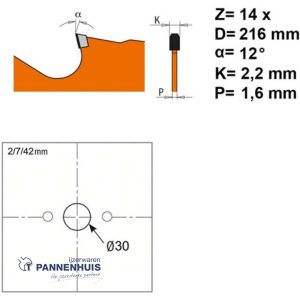 CMT Cirkelzaag extreem HW 216x30x2,2 Z14 Sidings, Cementvezel, Gipsplaat