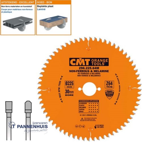 CMT Cirkelzaag HW 225x30x2,8 Z64 Aluminium, Composiet