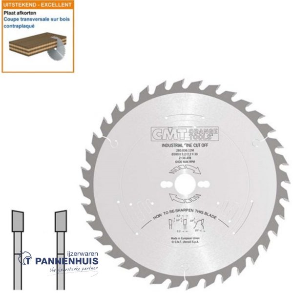 CMT Schulpcirkelzaag HW 300x30x3,2 Z36 Massieve houtsoorten