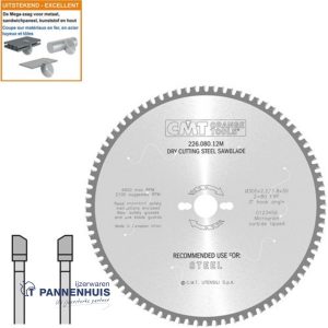 CMT Cirkelzaag HW 305x30x2,2 Z80 Ferro- en non-ferro metalen, sandwich panelen