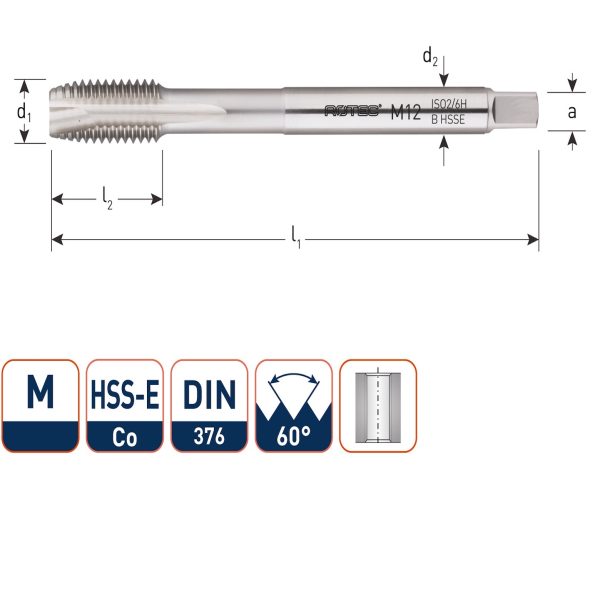 TAP machine tap M 6 spoed 1.00mm HSS