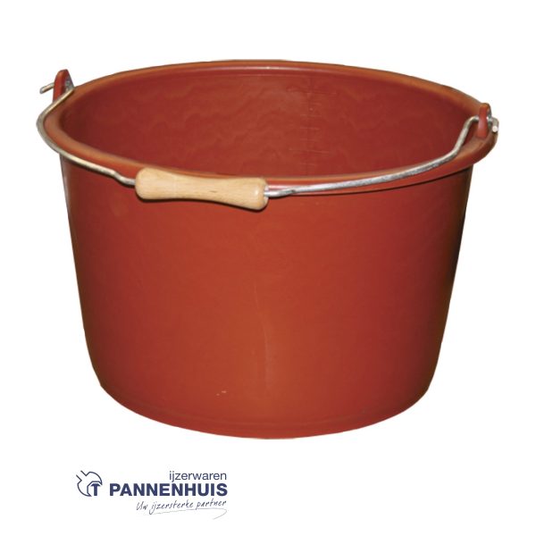 Vinmer bouwemmer - PE/rubber rood 18 liter