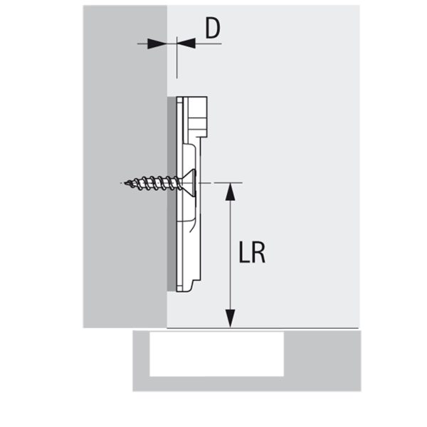 Hettich Kruismontageplaat te schroeven 0.0 mm - Afbeelding 2