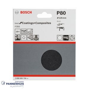 Bosch Schuurvel voor haakse slijper 125, K80 10x