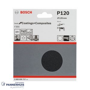 Bosch Schuurvel voor haakse slijper 125, K120 10x