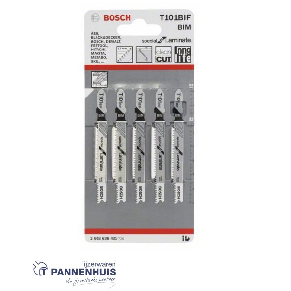 Bosch Decoupeerzaagblad T101 BIF Special for Laminate 5x - Afbeelding 2