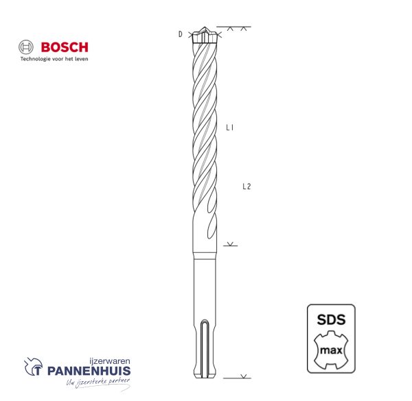 Bosch Hamerboor SDS max-8X 12x400x540mm - Afbeelding 2