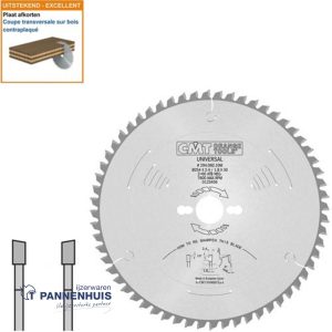 CMT Afkortcirkelzaag HW 254x30x2,4 Z60 Massieve houtsoorten