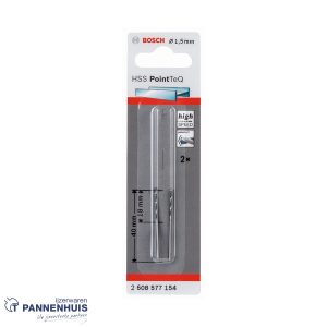 Bosch Spiraalboor HSS PointTeQ  1,5 mm (2 stuks)