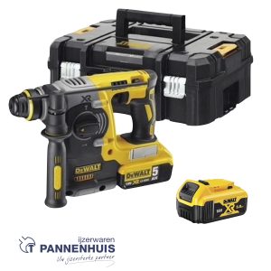 Dewalt DCH273P2T 18V XR Brushless SDS + Combihamer met 2x 5,0Ah accu’s in TSTAK koffer