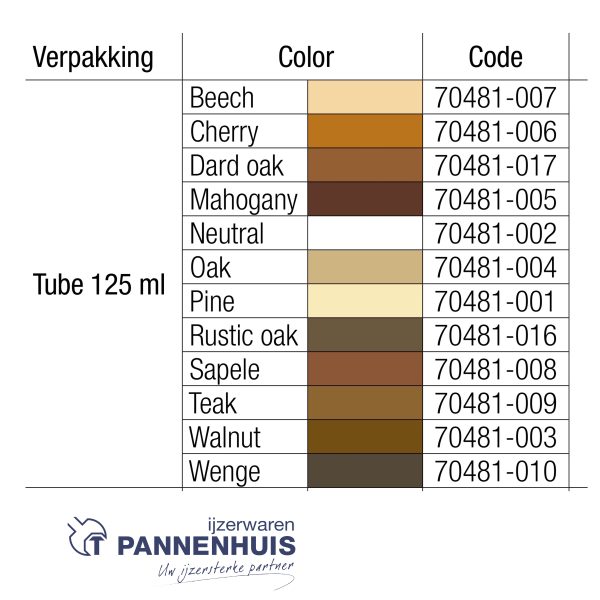 Aguaplast Woodfiller 125 ml Teak - Afbeelding 2