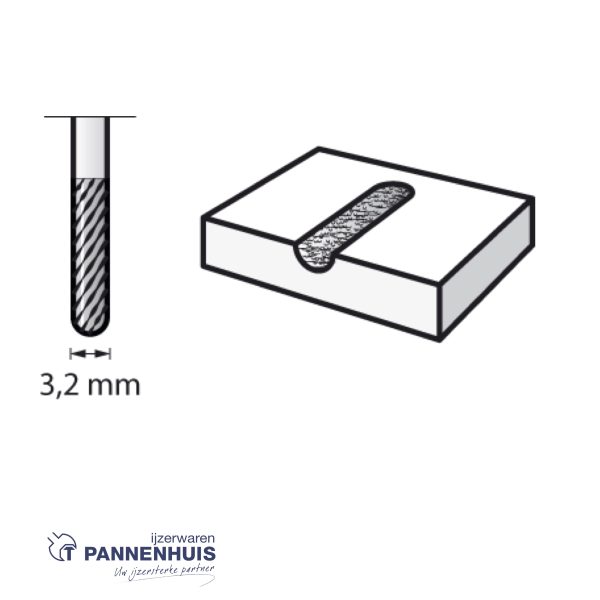 Dremel 9903, Frees HM cil. -ronde punt 3,2 mm - Afbeelding 2