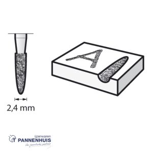 Dremel 7144JA, Diamantstift vlamvorm 2,4 mm