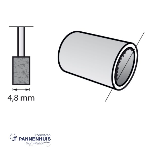 Dremel 8153JA, Slijpsteen alum.ox. cil. 4,8 mm - Afbeelding 2