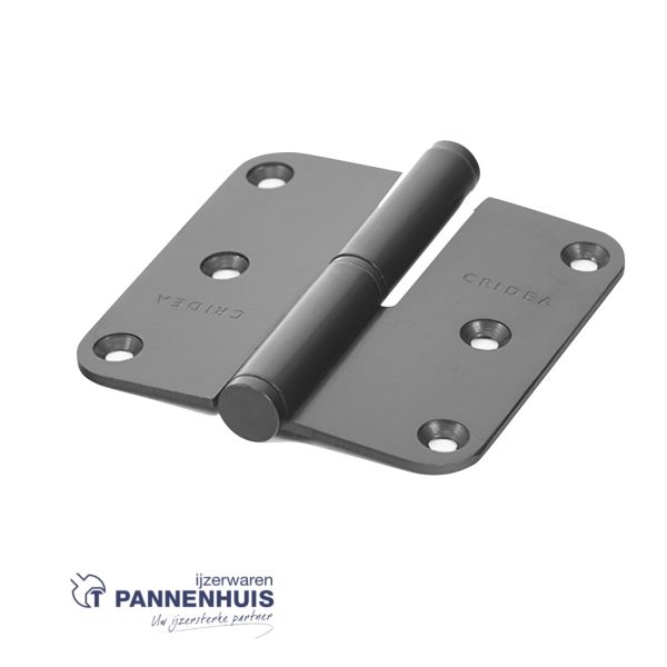 Inox Paumel 80x80x2,5 mm links ZWART