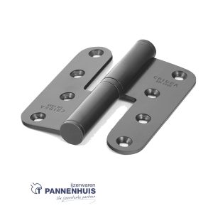 Inox Paumel 100x86x3 mm links, ZWART, inclusief zwarte schroeven