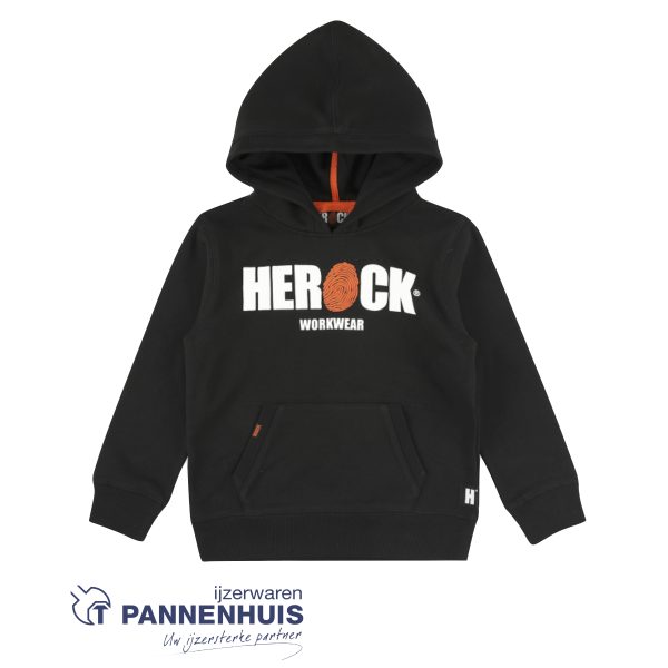 Herock Hero Kids sweater met kap Zwart  98/104