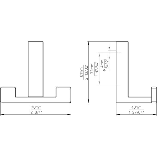 Kapstokhaak dubbel wit 70x61x40 (4 7) - Afbeelding 4