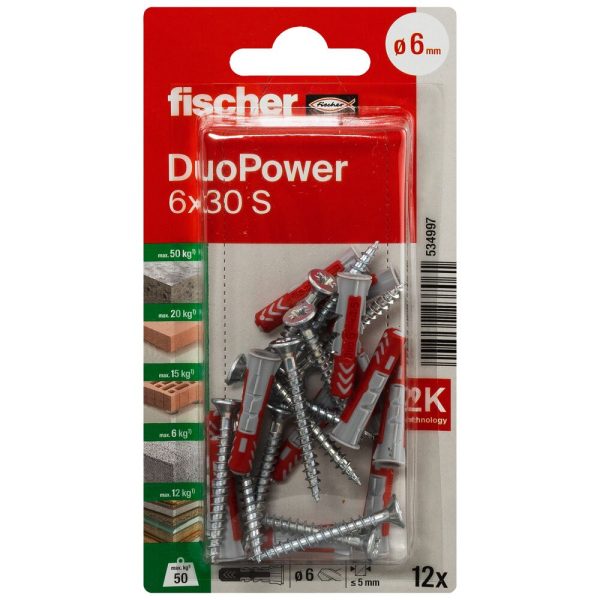 fischer DuoPower  6x30 met schroef (blister) - Afbeelding 2