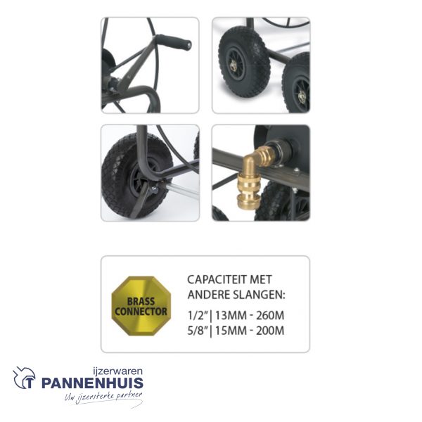 Polet Prof. Slangenwagen 4w met voetrem (cap.3/4/19MM-130M) - Afbeelding 2