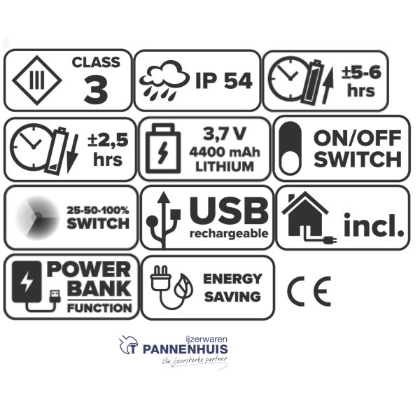 Lumx LED straler XS-15 - 15W oplaadbare Li-batterij 1200 Lumen op=op - Afbeelding 5