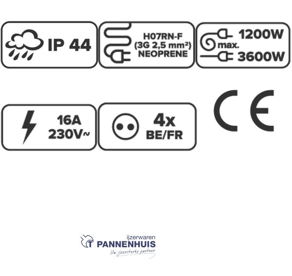 Lumx kabelhaspel XT-PRO, HO7RN-F 3Gx2,5 kabel - 40 m - Afbeelding 2