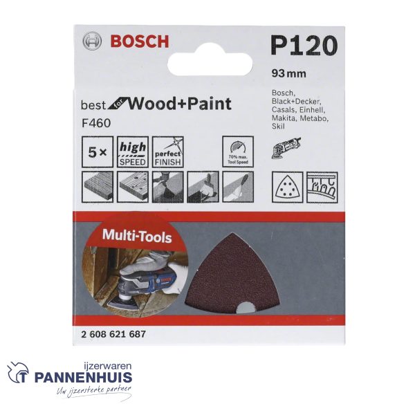 Bosch Schuurblad F460 Delta, K120 BFW 5x - Afbeelding 2