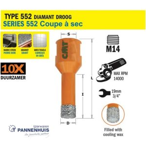 CMT Gatzaag voor extreem harde materialen D=14mm M14