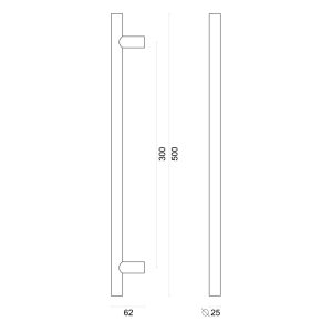 Trekker T 25/300/500 Zwart Structuur (incl doorgaande bevestiging)