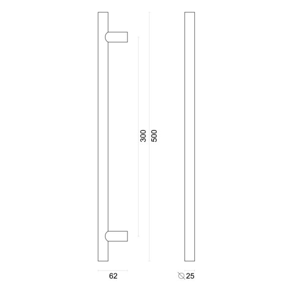 Trekker T 25/300/500 Zwart Structuur (incl doorgaande bevestiging) - Afbeelding 2