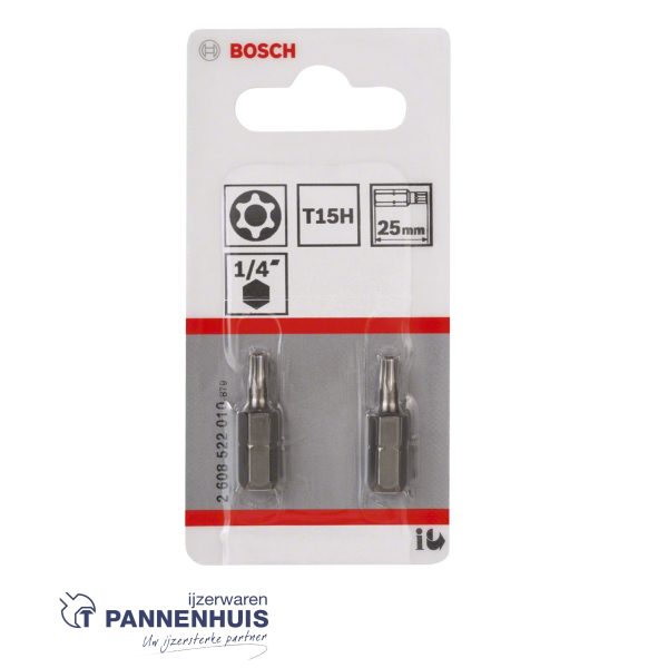 Bosch 2x Bit extra-hard Security Torx T15H, 25 - Afbeelding 2