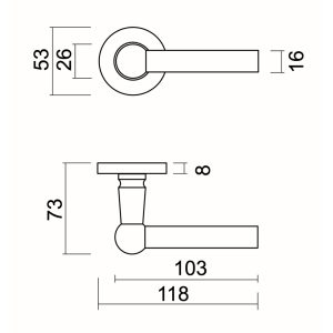 Deurkruk Pro RAILY L+L Zwart Structuur R+NO KEY