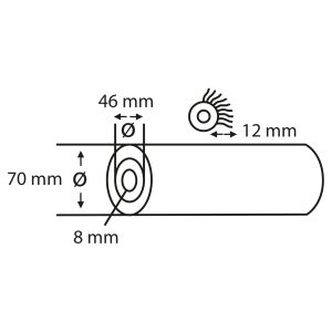 Copenhagen Pro muurverfroller perlon – 12 mm poolhoogte – 26 cm – wit/geel